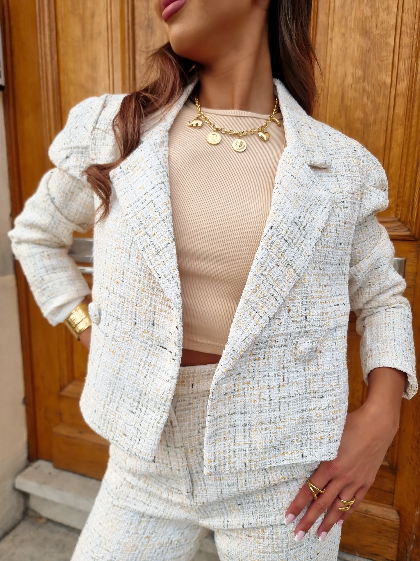 Ensemble tweed blanc